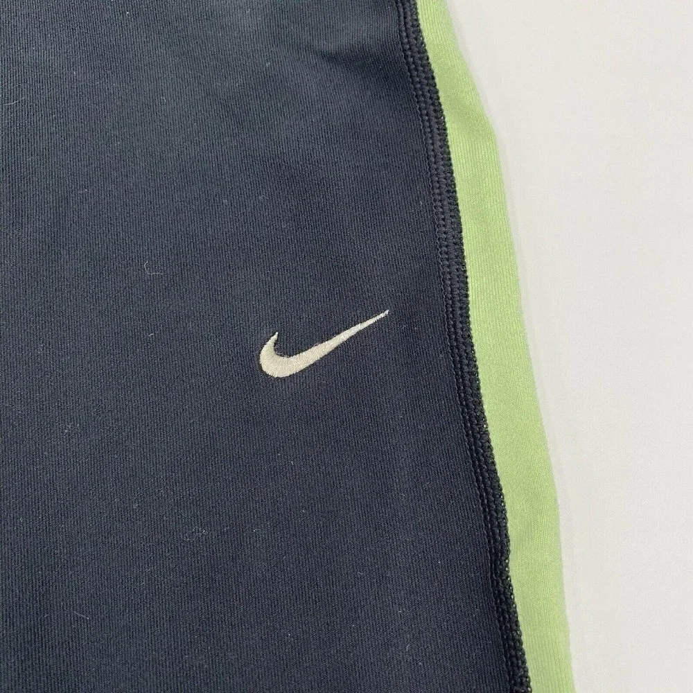 Nike Running Dri-Fit Womens Small Black Lime Green Cropped Leggings